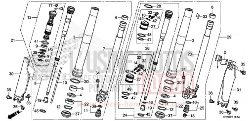 GABEL, VORNE (CRF250RF-H) CRF250RG de 2016